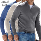 Pull décontracté à col cheminé à zip