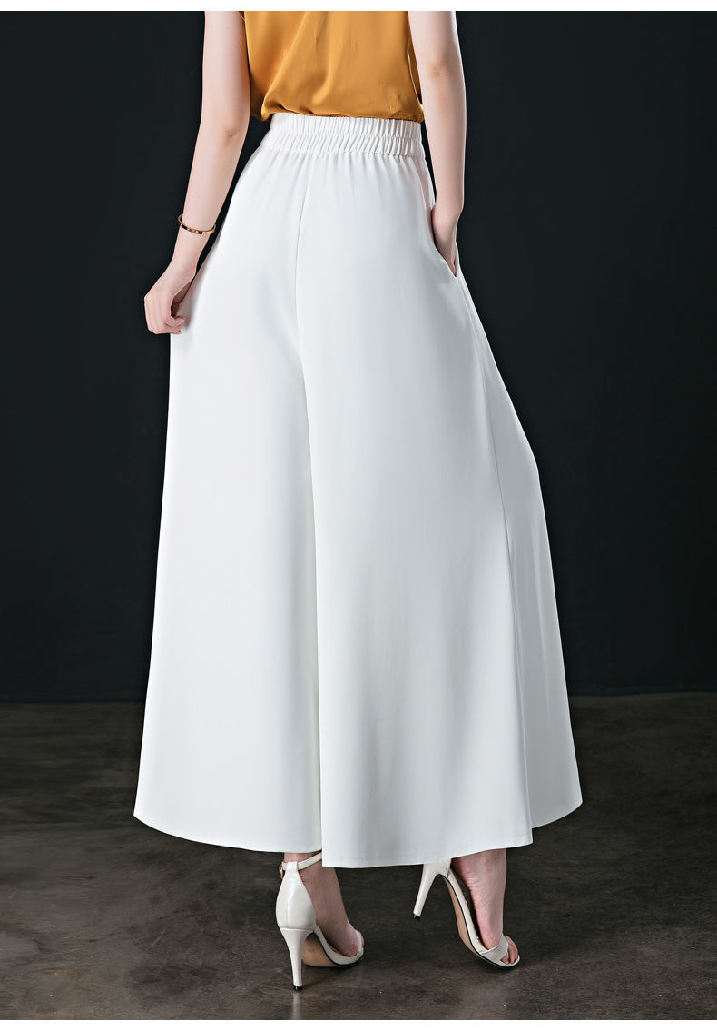 Pantalon Jupe-culotte - Détails boutons à pont