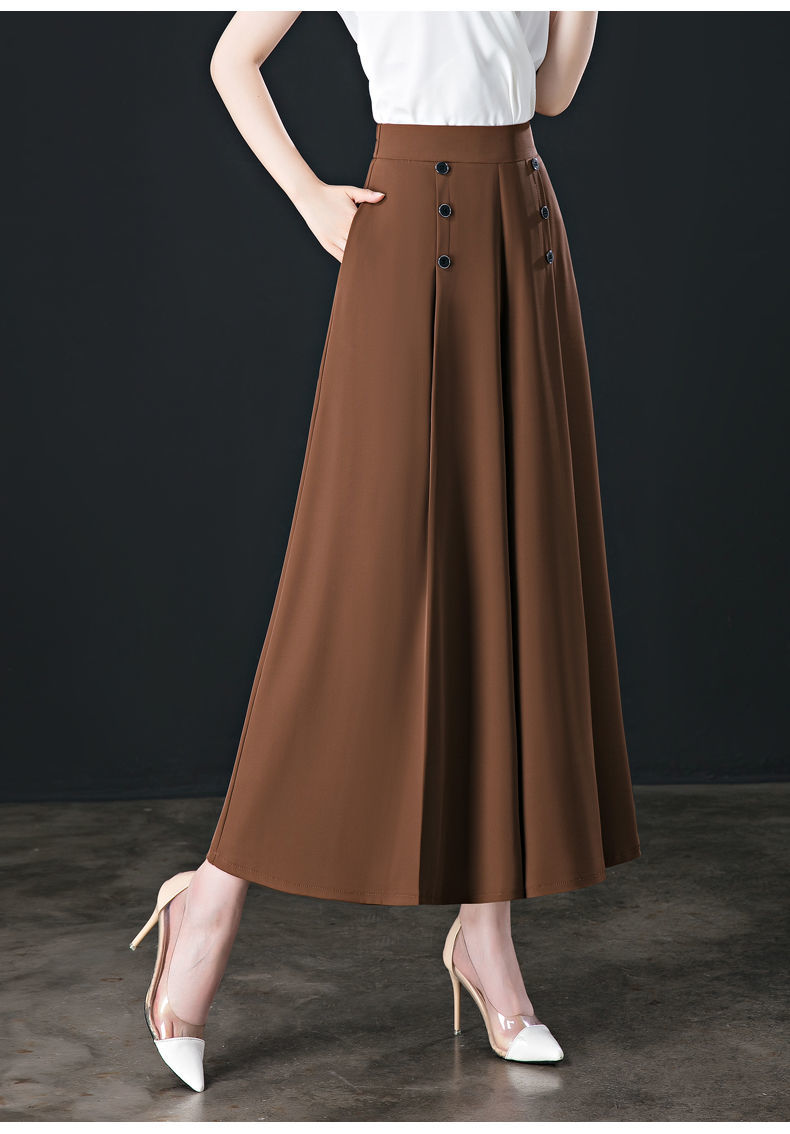 Pantalon Jupe-culotte - Détails boutons à pont