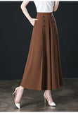 Pantalon Jupe-culotte - Détails boutons à pont