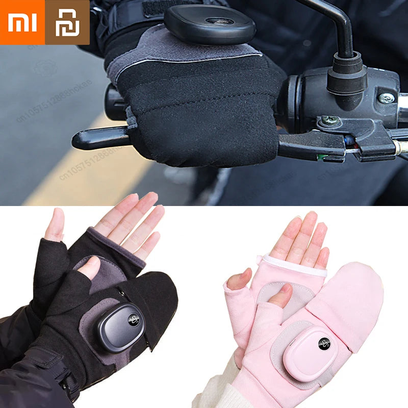 Gants mitaine à pression chauffants