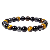 Bracelet Triple Protection - Œil de Tigre, Hématite et Obsidienne Noire