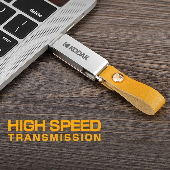 Clé USB 3.1 128GB KODAK en métal avec lanière en cuir