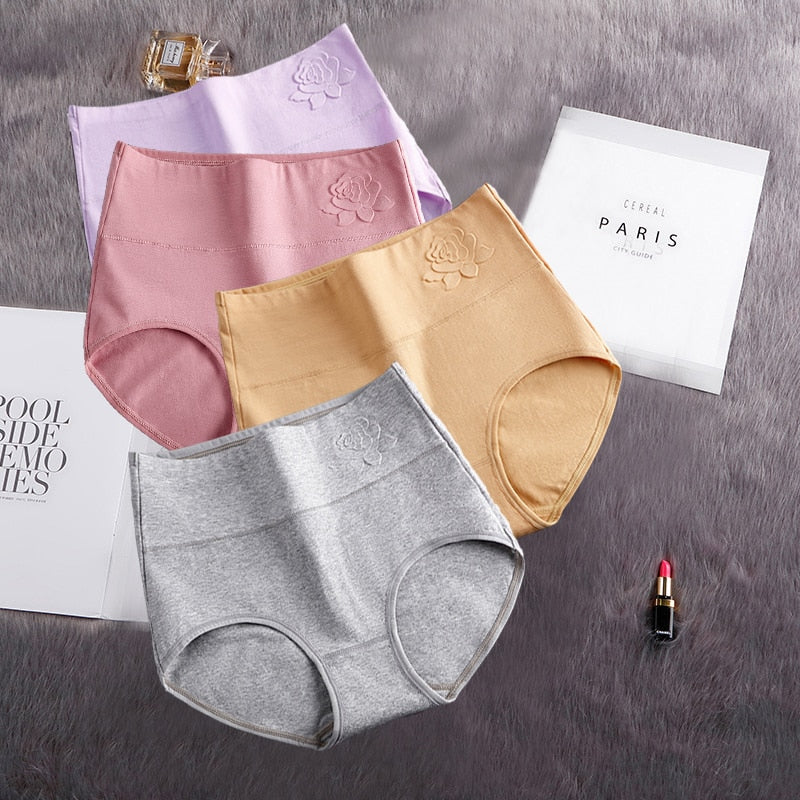 Lot de 4 culottes taille haute en coton