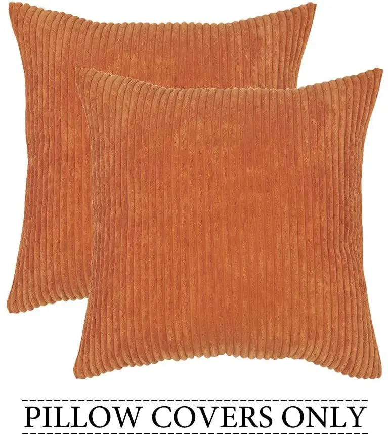 Housse de coussin en velours côtelé super doux