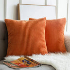 Housse de coussin en velours côtelé super doux