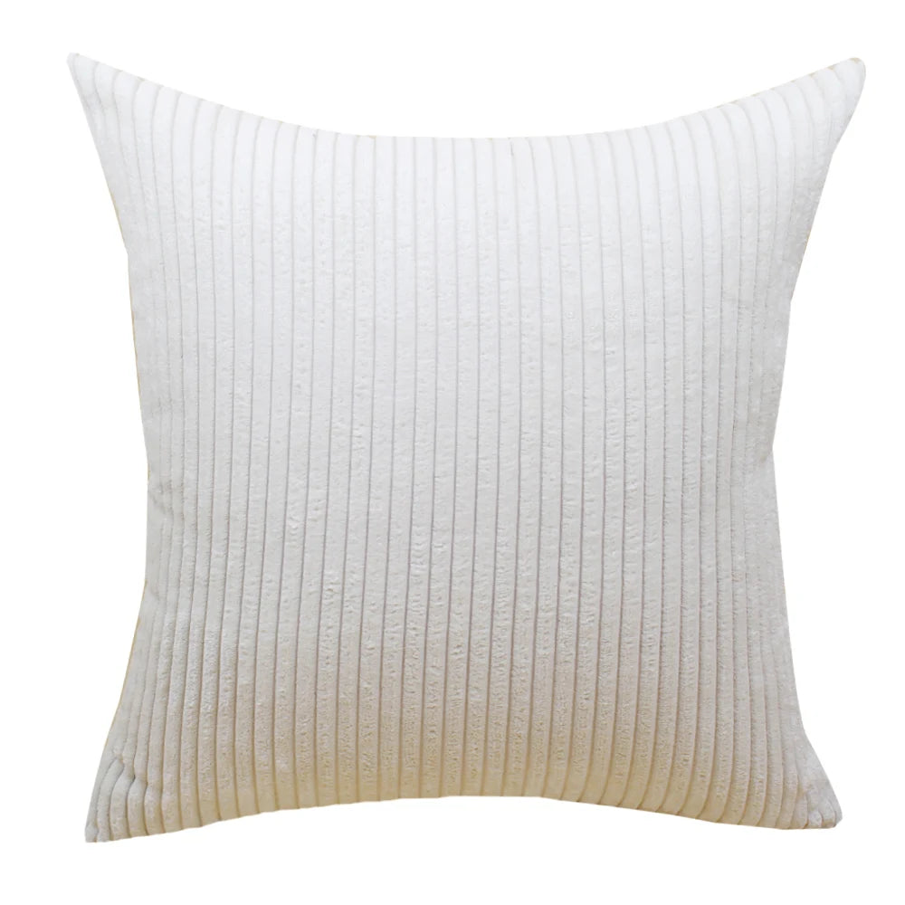 Housse de coussin en velours côtelé super doux
