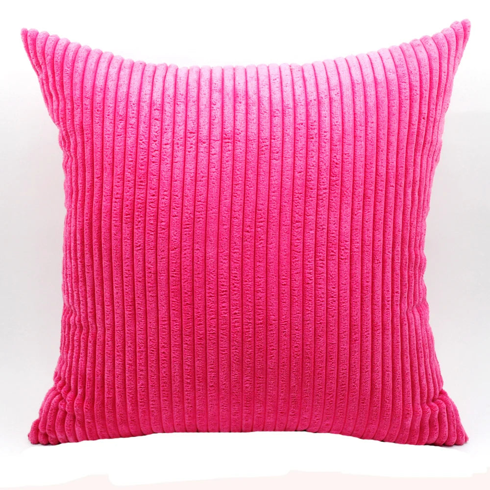 Housse de coussin en velours côtelé super doux