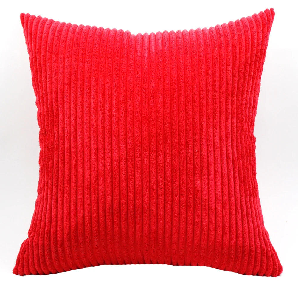 Housse de coussin en velours côtelé super doux