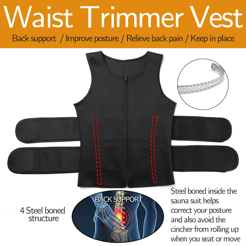 Gilet de Compression Amincissant Brûleur de Graisse pour Homme