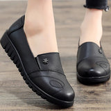 Mocassins bouts ronds souples et confortables pour femmes en cuir véritable