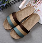 Sandales en lin tricolore