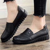 Mocassins bouts ronds souples et confortables pour femmes en cuir véritable