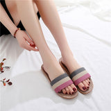 Sandales en lin tricolore