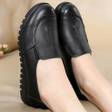 Mocassins bouts ronds souples et confortables pour femmes en cuir véritable