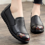 Mocassins bouts ronds souples et confortables pour femmes en cuir véritable