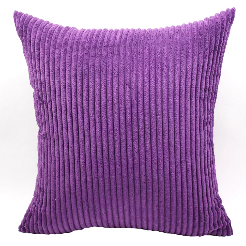 Housse de coussin en velours côtelé super doux