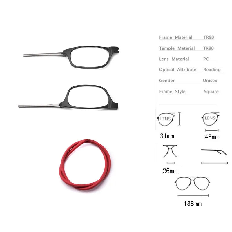 Lunettes de lecture aimantées avec Cordon Tour de cou