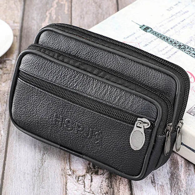 Set de 2 sacoches ceinture multipoche en cuir PU