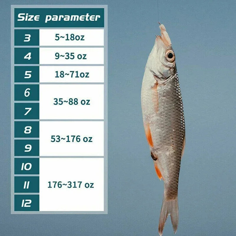 Lot de 1000 Hameçons de Pêche en Acier au Carbone – Circulaires, Barbelés & Résistants – Tailles N° 3 à 12