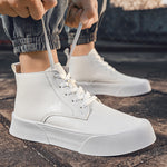 Baskets montantes en cuir véritable - Homme