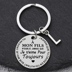 Porte-clé à offrir "Mon fils" ou "Ma fille" avec initiale