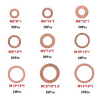 Kit de 200 Pièces de Joints d'Étanchéité en Cuivre - M8, M10, M12, M14