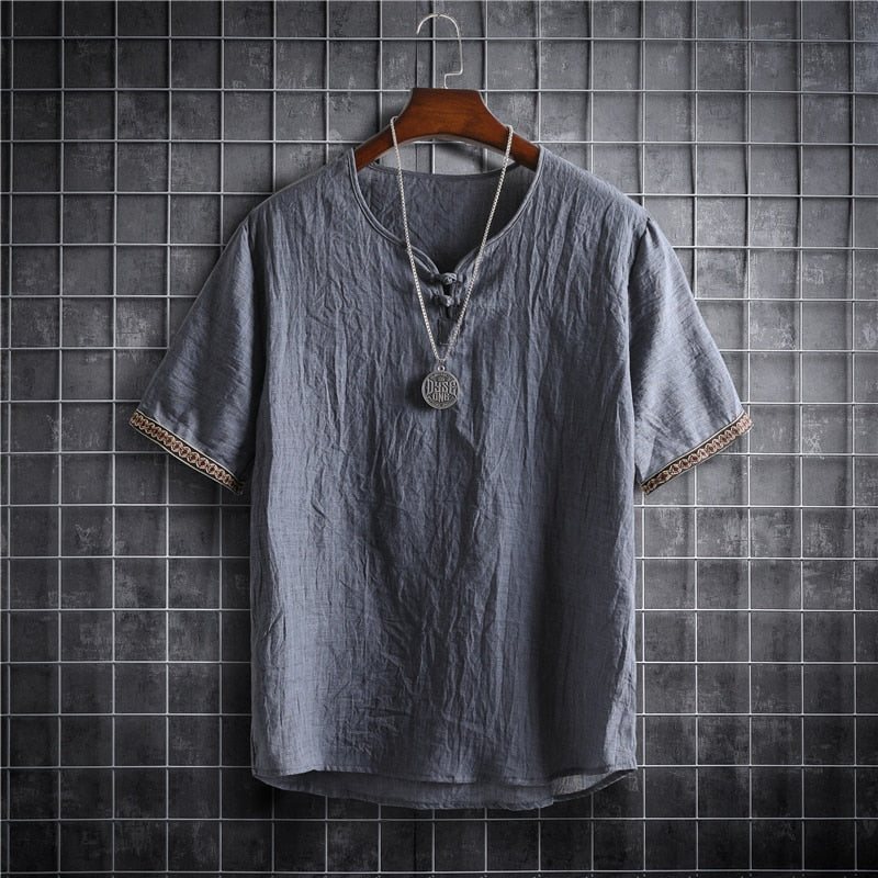 Korean Linen T-Shirt - Lightweight and Breathable