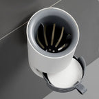 Brosse de toilette murale en silicone souple avec Réservoir à liquide intégré