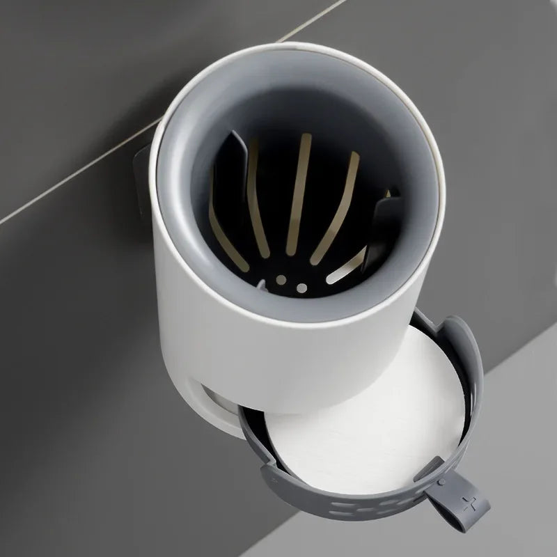 Brosse de toilette murale en silicone souple avec Réservoir à liquide intégré