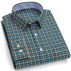 Chemise Décontractée à Carreaux/Rayures en Coton pour Hommes