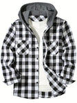 Veste Mi-Saison à Carreaux avec Capuche Homme