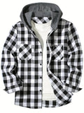 Veste Mi-Saison à Carreaux avec Capuche Homme