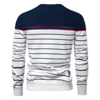 Pull fine Maille Marinière à Col rond - Homme