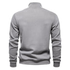 Pull Sweat déconctracté col zippé et bande manche