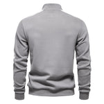 Pull Sweat déconctracté col zippé et bande manche