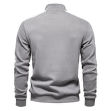Pull Sweat déconctracté col zippé et bande manche