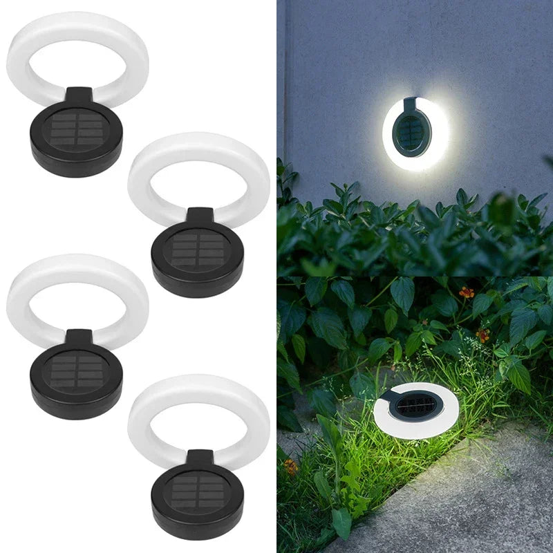 4x Spots Solaires avec Ring Light Ajustable