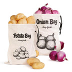 Sac de Conservation pour Légumes Réutilisable – Pour Pommes de Terre, Oignons & Ail – En Toile avec Cordon & Fermeture Éclair