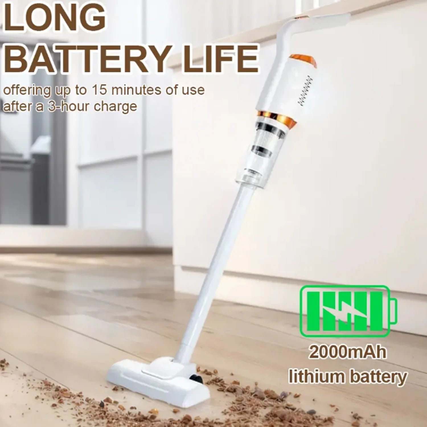 Aspirateur Ménager Sans Fil 2000mAh