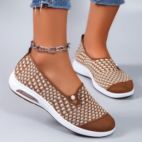 Chaussures Plates Femme Tissu Aéré – Grand Confort