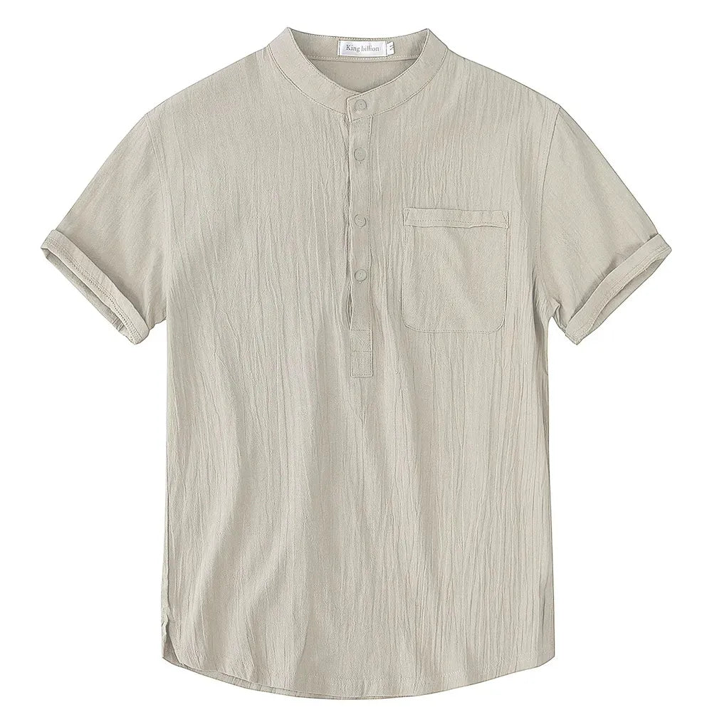 T-shirt décontracté Manches Courtes en Coton et Lin - été 2024