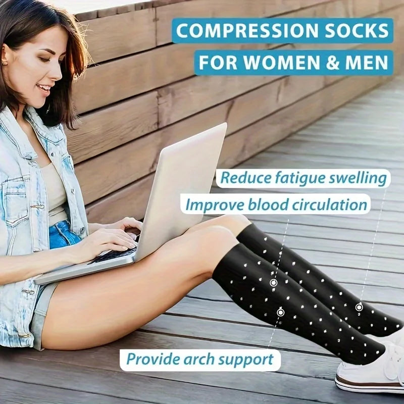 Lot de 6 Paires de Chaussettes de Compression à Motifs