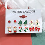 Lot de 6 Paires de Boucles d'oreilles de Noël