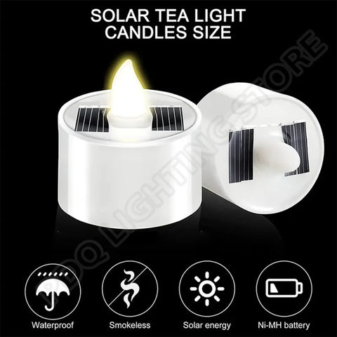 Lot de 8 bougies solaires LED étanches