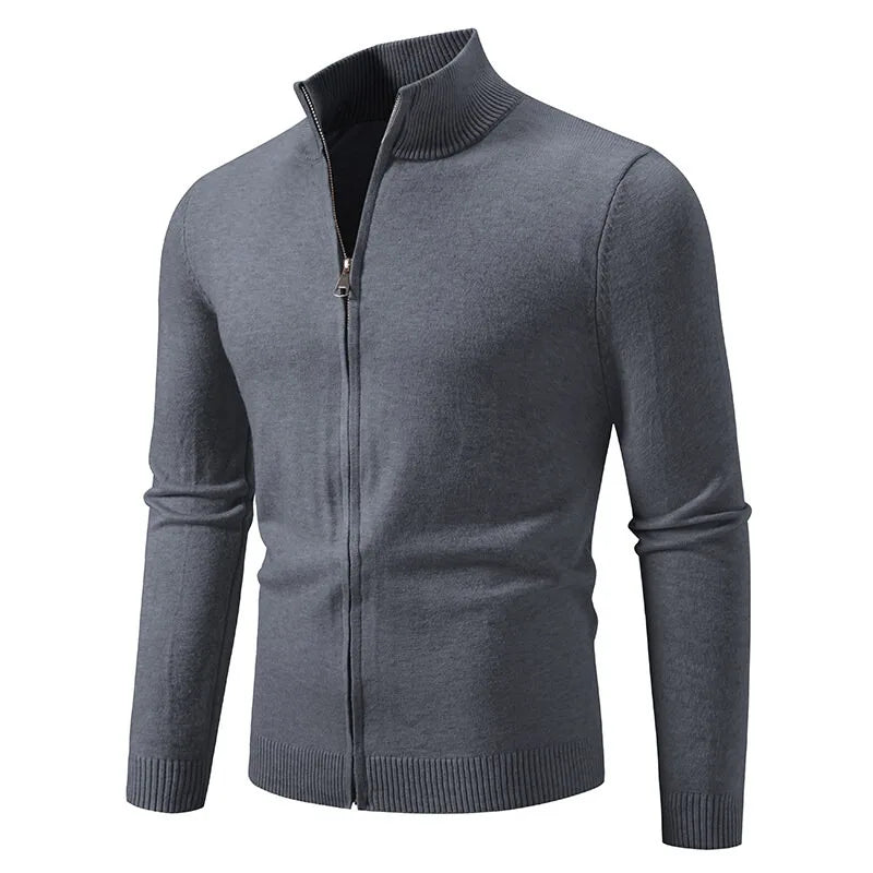 Cardigan en Maille Fine à Col Cheminé - Homme