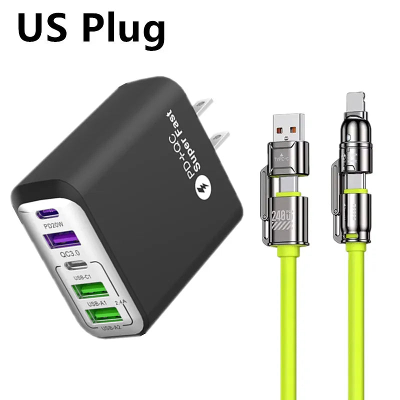 Chargeur 240W Rapide 3 Ports USB & 2 Type-C + Chargeur