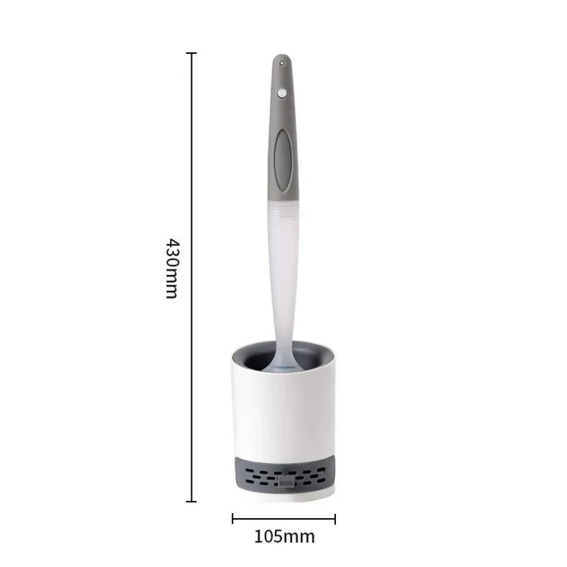 Brosse de toilette murale en silicone souple avec Réservoir à liquide intégré