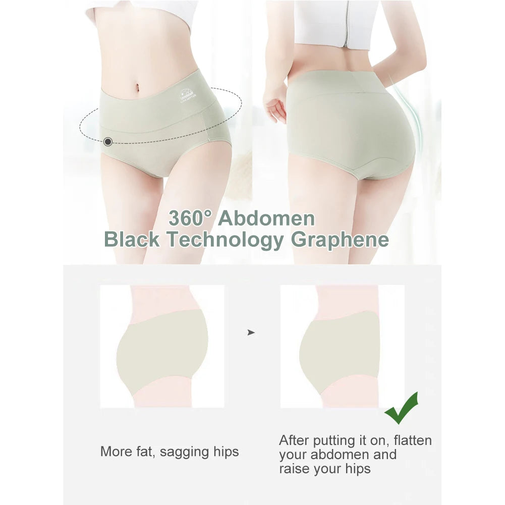 Lot de 5 Culottes Taille en Coton - Ventre Plat & Push-up Fessier