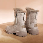 Bottines en Daim intérieur fourré à fermetue à Zip
